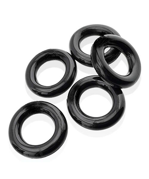 Hunky Junk Jacker 5 Pack Cockrings - Black