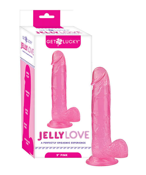 Get Lucky Jelly Love 9" Dildo - Pink