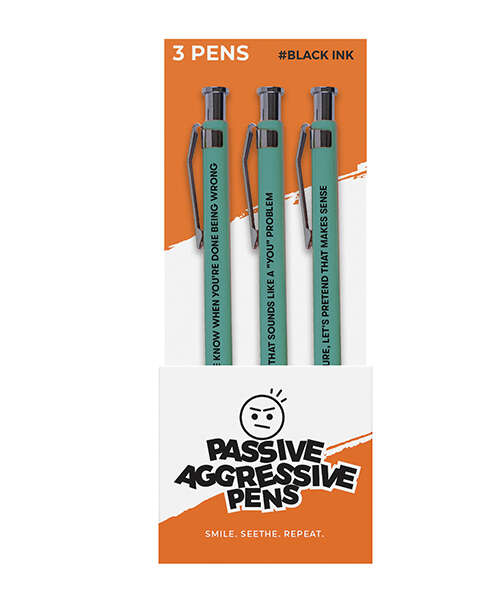 Wood Rocket Passive Aggressive Pens 3 - Pack